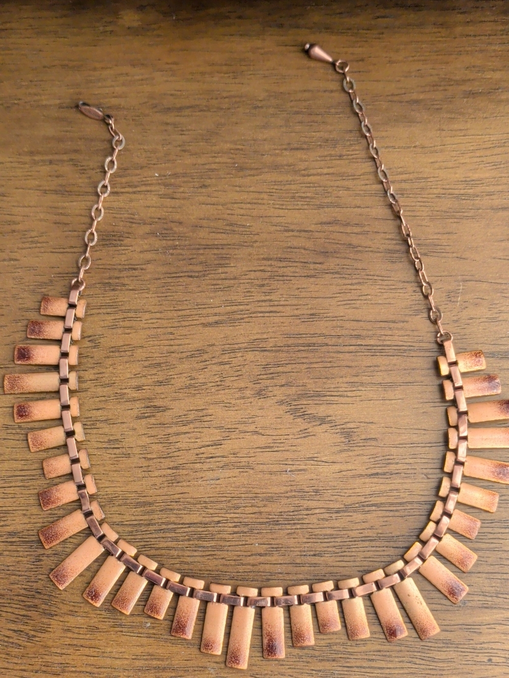 Copper Enamel Fringe Bib Necklace - Women Jewelry